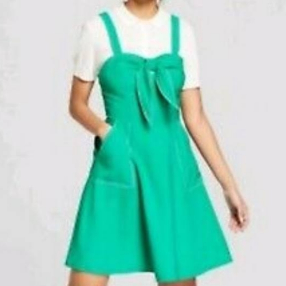 A New Day Green Sleeveless Sailor Bow A-Line Midi Dress - Picture 16 of 16